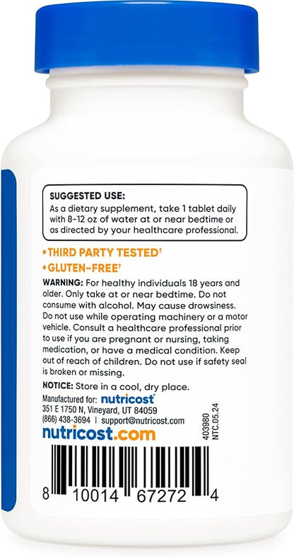 Nutricost Melatonin 5mg, 240 Tablets - 5mg Per Serving, Non-GMO, Gluten Free