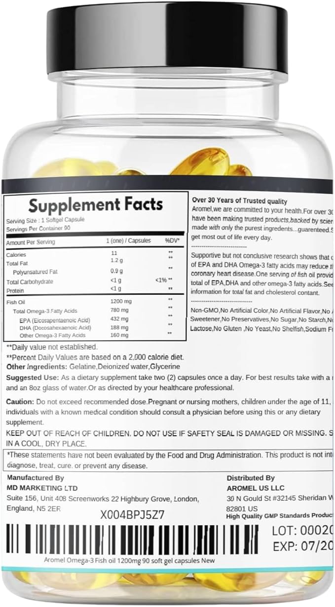 Omega-3 Fish Oil 1200mg 90 Soft Gel Capsules