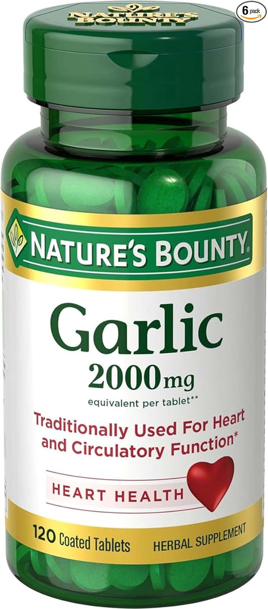 Nature's Bounty Garlic 2000mg, Tablets 120 ea (Pack of 6)