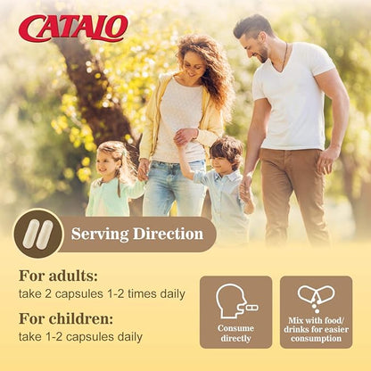 CATALO Acerola Cherry Extract Capsules – Vitamin C from Acerola Cherries, Plant-Based, No Synthetic Vitamin C, No Artificial Colors or Preservatives – 60 Vegetarian Capsules