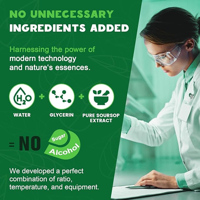 Soursop Graviola Liquid Drops 2000mg, Soursop Extract Organic Pure for Natural Antioxidant, Cell Support & Regeneration, Immune Boost, Soursop Bitters Liquid - Soursop Flavor- 1 FL OZ