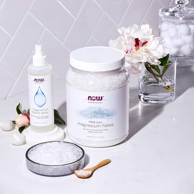 NOW Foods Solutions, Magnesium Topical Spray, from the Ancient Zechstein Seabed, Highly Concentrated, 8 Fl Oz (Pack of 1)