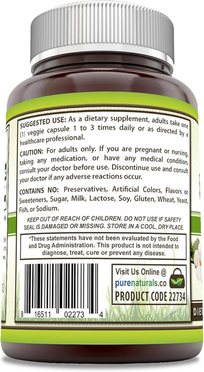 Pure Naturals Bacopa 500 mg 90 Veggie Capsules Supplement | Non-GMO | Gluten Free | Made in USA