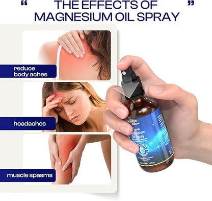 Magnesium Oil Spray: 2 Fl Oz Pure Magnesium Oil Spray for Feet Replenish Magnesium Easy to Absorb Suitable for All Skin Types