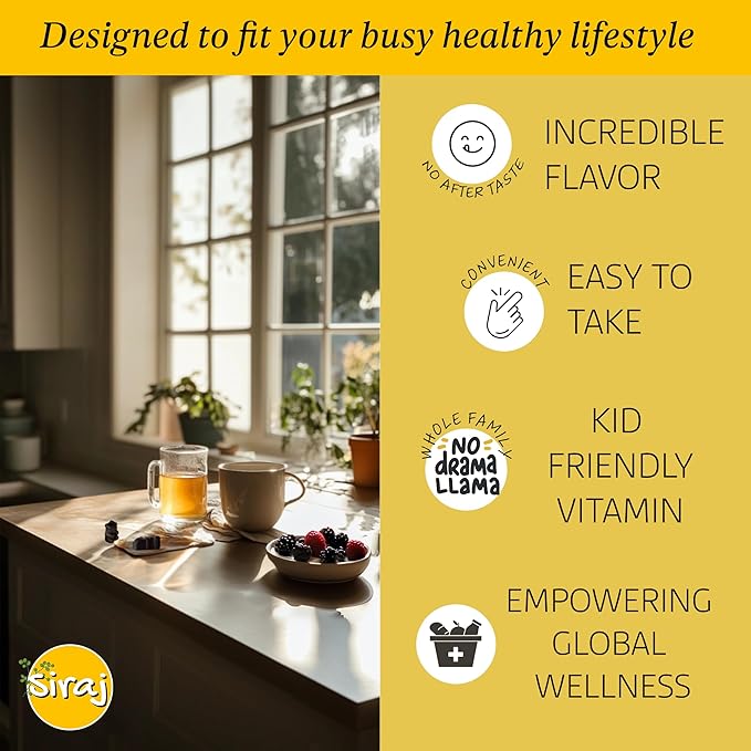 Siraj Organic Black Seed Oil Gummies w/Honey &15% Thymoquinone | Multivitamin for Immune Support, Stress Relief Gummy Vitamins | Turmeric, Apple Cider Vinegar, Multivitamin Gummies