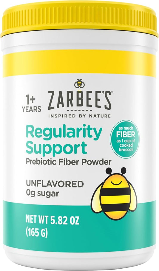 Zarbee's Children's Regularity Support* Prebiotic Fiber Powder, Flavorless Fiber Powder for Kids to Help Reduce Occasional Constipation*, Daily Fiber Supplement for Toddlers, 5.82 oz