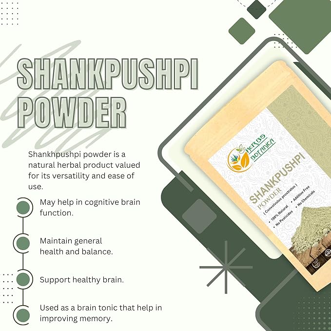 Shankhpushpi Powder Convolvulus Pluricaulis 100% Natural | Supports Digestion, Immunity, & Cognitive Function 5.3 oz