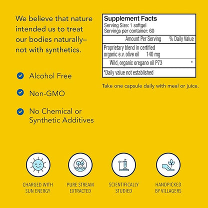 North American Herb & Spice Super Strength Oreganol P73 - Pack of 2, 60 Softgels - Immune System Support - Vegan Friendly Wild Oregano - Non-GMO - 120 Total Servings