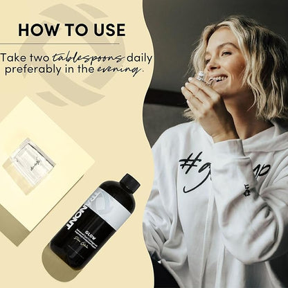 Tranont Glow | Piña Colada | Type 1 Collagen with Superfood Antioxidant Support | for Hair, Skin, Nails & Joints | Liquid Collagen with Hyaluronic Acid & Peptides | 15 Fl Oz