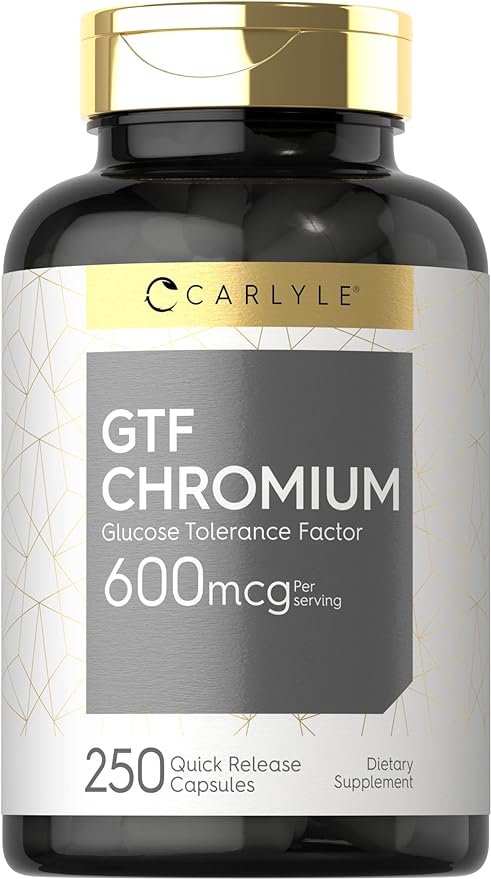 Carlyle GTF Chromium 600mcg | 250 Capsules | Non-GMO, Gluten Free