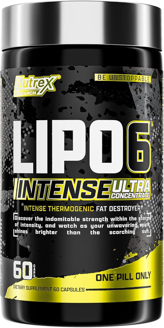 Nutrex Research Lipo6 Black Intense Ultra Concentrate Thermogenic Belly Fat Burner for Men and Women | Diet Weight Loss Supplement and Appetite Suppressant | 60 Diet Pills