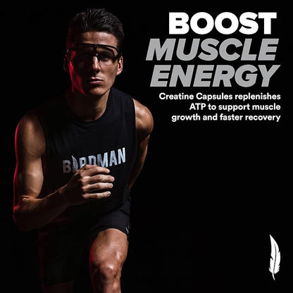 Micronized Creatine Monohydrate Capsules for Muscle Growth & Recovery, Pre & Post Workout, Vegan Creatine, Caffeine Free, Gluten Free, Sugar Free | 50 Servings | 250 Capsules