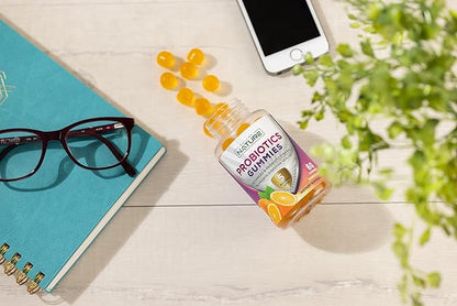 Probiotic Gummies – 5 Billion CFUs for Digestive & Gut Health - Reduces Occasional Bloating & Minor Abdominal Discomfort - Probiotic Gummy for Women & Kids - Natural Orange Flavor – 60 Gummies
