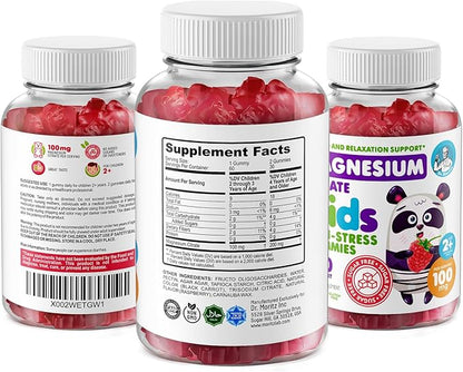 DR. MORITZ Sugar-Free Calm Magnesium Gummies for Kids and Adults - Non-GMO Magnesium Citrate Gummies - Raspberry Flavor - 2-Pack (60 Count)