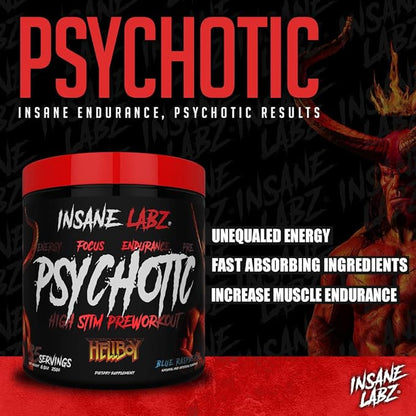Insane Labz Hellboy Bundle, Psychotic Hellboy Pre Workout and Insane Amino BCAA, Increase Muscle Mass, Strength, Focus and Recovery Time, Fruit Punch
