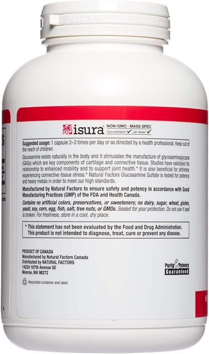 Natural Factors, Glucosamine Sulfate, Supports Healthy Joint Mobility, Cartilage and Connective Tissue, 360 Capsules