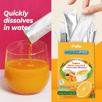 Turmeric Curcumin Drink Powder, Vitamin C Wellness Immunity Shots, Orange Citrus Flavor Instant Drink Mix Packets, High Absorption Curcumin Complex, Joint Health Supplement