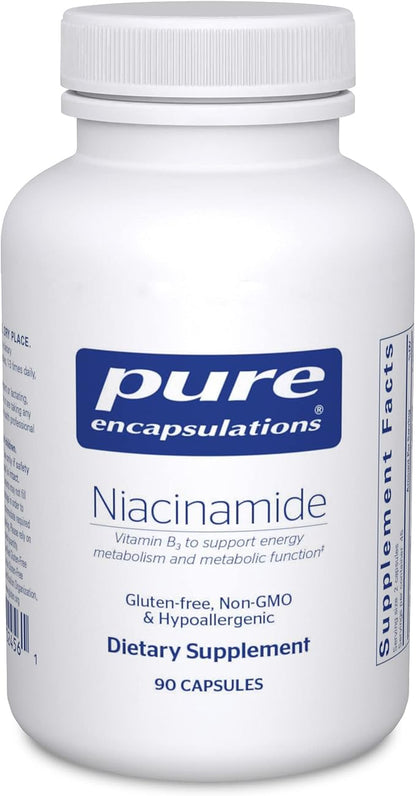 Pure Encapsulations Niacinamide | Vitamin B3 Supplement to Support Energy Metabolism, Joint Mobility, and Metabolic Function* | 90 Capsules