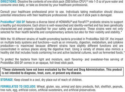 XYMOGEN ProbioMax Complete 350B - Dairy-Free, High Potency 350 CFU 18-Strain Probiotic Supplement - Supports Immune + Gut Health - Formerly ProbioMax 350 DF (15 Single Serving Stick Packs)