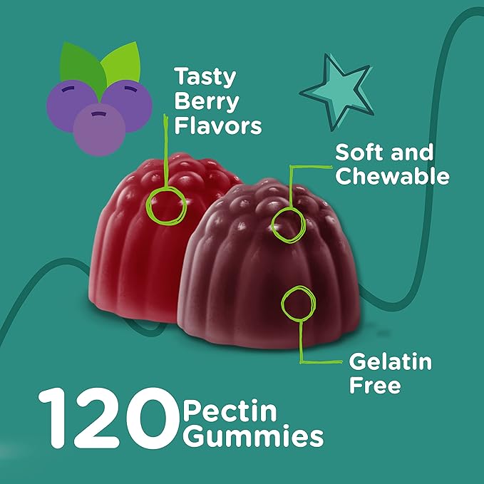 Probiotic Gummies for Kids Plus Prebiotics Fiber - 2 Billion CFUs - Digestive Health,Gut Health, Constipation Relief for Kids Support - Vegan, Gelatin Free - Chewable Probiotic Berry Flavored Gummy