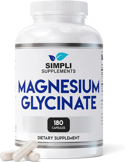 Magnesium Glycinate 400mg | Best High Absorption Magnesium Glycinate for Sleep | Vegan Capsules | 180 Count | Magnesium Glycinate Supplements