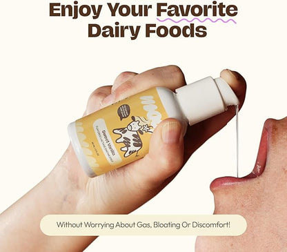 Lactase Enzyme Drops 2oz – Delicious Sweet Vanilla Flavor – 10,000 FCC Units for Fast Acting Dairy Relief – Customizable Dosing for Lactose Intolerance – Portable Twist-to-Lock Pump