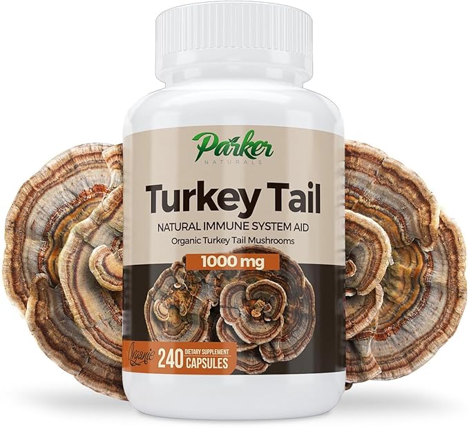 Turkey Tail Mushroom Capsules - Organic Mushroom Supplement for Immune System Health Support - 1000 mg Premium Supplements - 240 Capsules