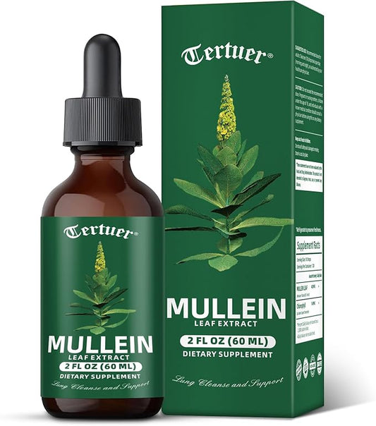 Mullein Tincture Improves Your Lung Health - Lung Cleanse - Vegan Lung Detox - Respiratory Health and Immune Support Drops - Natural Supplement Liquid Extract 2 oz.