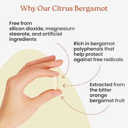 NewLife Naturals Citrus Bergamot Supplements 500 MG for Cholesterol Support- Cholesterol Supplement - 120 Veggie Capsules
