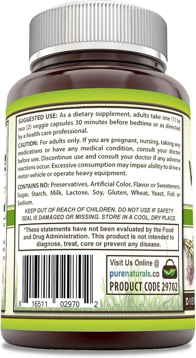 Pure Naturals Valerian Complex Supplement | 1200 Mg | 90 Veggie Capsules | Non-GMO | Gluten Free | Made in USA
