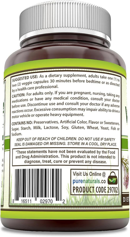 Pure Naturals Valerian Complex Supplement | 1200 Mg | 90 Veggie Capsules | Non-GMO | Gluten Free | Made in USA