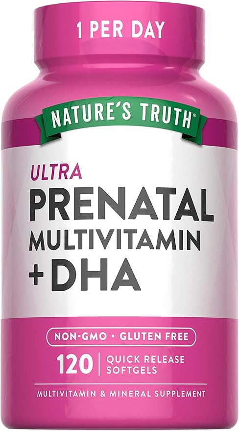 Nature's Truth Prenatal Vitamin for Women | 120 Softgels | Non-GMO & Gluten Free Multivitamin Supplement with DHA and Folic Acid