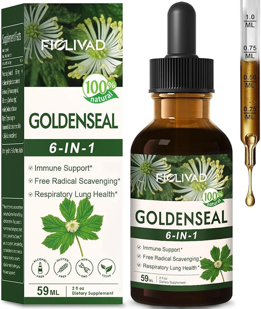 Herbal Liquid Drops, Natural Goldenseal Extract for Immune Support, Free Radical Scavenging & Respiratory Lung Health. 4oz-Original