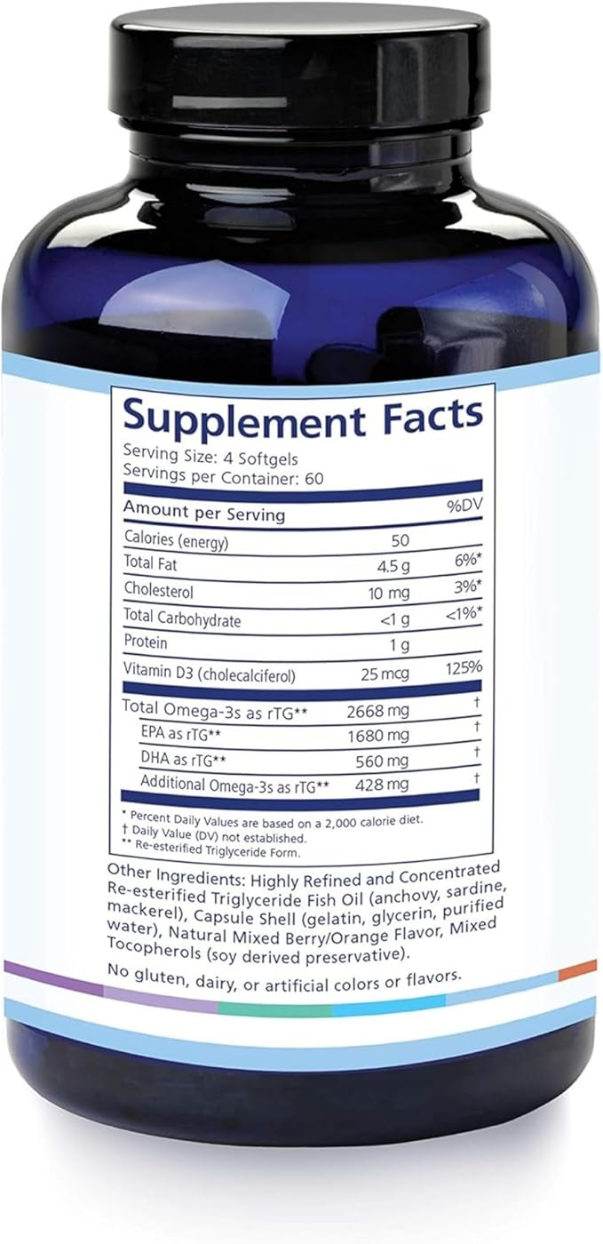PRN DE Omega Benefits (Original Formula - 4 Per Day Serving) - Support for Eye Dryness - 2240mg EPA & DHA in The Triglyceride Form | 2 Month Supply