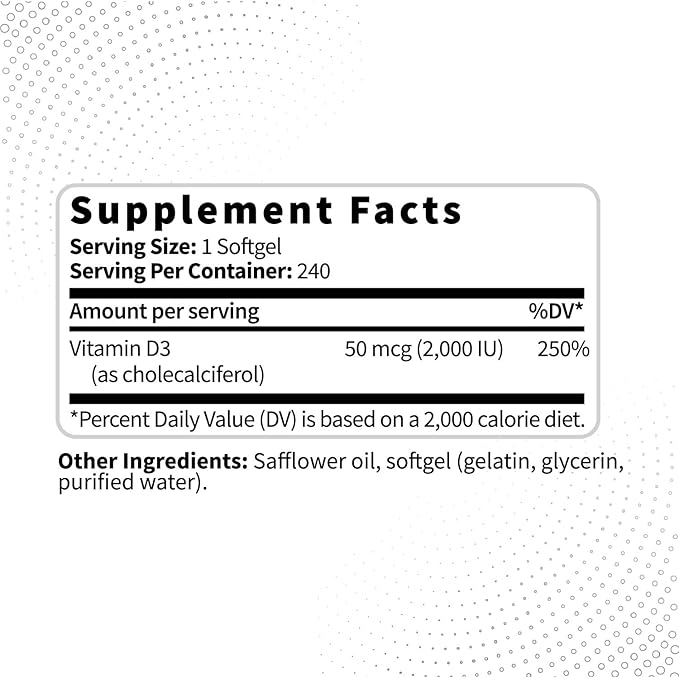 Type Zero Vitamin D3 2000 iu, 240 Softgels - Non-GMO & Gluten Free