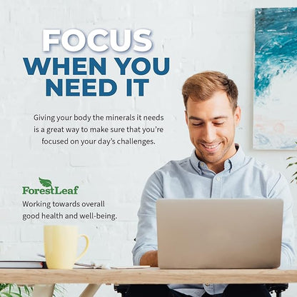 Forest Leaf Magnesium L-Threonate Magtein Capsules - 2000mg Magnesium Threonate Supplement Supports Cognitive Function, Focus, Brain, Deep Calm and Sleep for Men & Women | 90 Powder Veg Caps