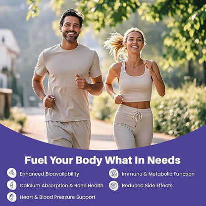Magnesium Potassium Vitamin D3 K2 10000IU+120MCG Supplement - Supports Bone, Heart, Immune Health, Mood Balance & Energy for Women & Men - Enhanced Absorption, Non-GMO - 60 Capsules