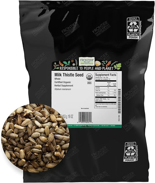 Frontier Co-op Organic Whole Milk Thistle Seed 1lb