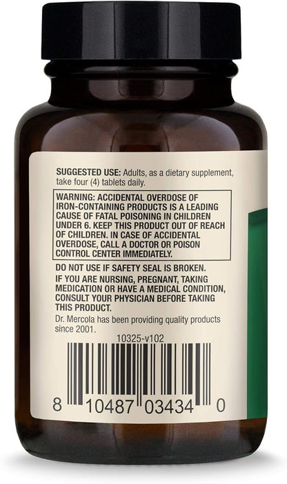 Dr. Mercola Organic Spirulina Dietary Supplement, 2,000 mg per Serving, 30 Servings (120 Tablets), Supports Normal Immune and Inflammatory Responses*, Gluten Free, USDA Organic