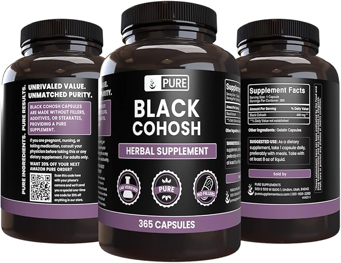Pure Original Ingredients Black Cohosh (365 Capsules) No Magnesium Or Rice Fillers, Always Pure, Lab Verified