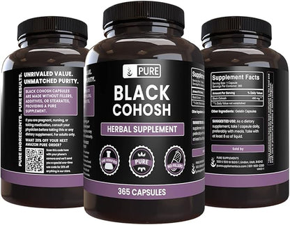 Pure Original Ingredients Black Cohosh (365 Capsules) No Magnesium Or Rice Fillers, Always Pure, Lab Verified