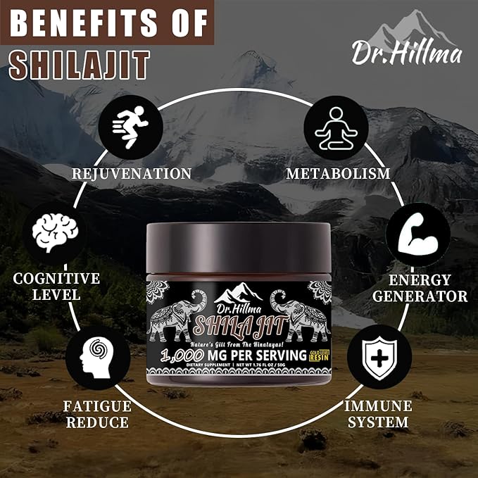 Shilajit Pure Himalayan Organic1000 MG Pure Shilajit Natural Resin Gold Grade Shilajit Resin with 85+ Plant-Derived Trace Minerals and Fulvic Acid, Energy & Immune Suport for Men and Women(50 Grams)