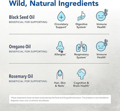 NORTH AMERICAN HERB & SPICE Black Seed Oil - 12 fl oz - Digestive & Immune Support - Contains Oreganol P73 Oregano Oil & Rosemary Oil - Non-GMO - 72 Servings