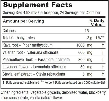 Vitanica Quick Calm Tonic - Stress Support Supplement - Herbal Supplement with Lavender, Valerian Root, Kava Root & Passionflower Herb - Lady - BlackBerry Vanilla, 4 Fl Oz (118 mL)