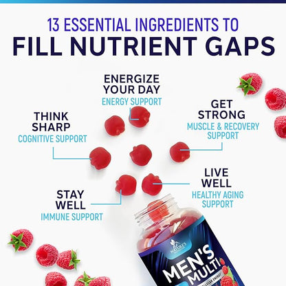 Multivitamin for Men - Daily Mens Multivitamins & Multiminerals with Vitamin D, Vitamin C, B12 Zinc & More - Energy, Memory, Focus & Immune Health Support - Essential for Men Over 40 - 60 Capsules