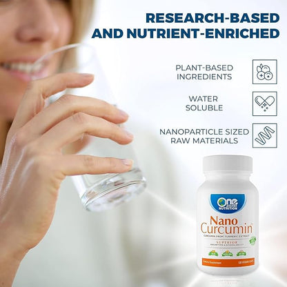 Nano Curcumin 500 mg Veggie Capsules (120 Servings), Nano for High Absorption, Supports Immune Health, Non-GMO, Vegan, Gluten-Free