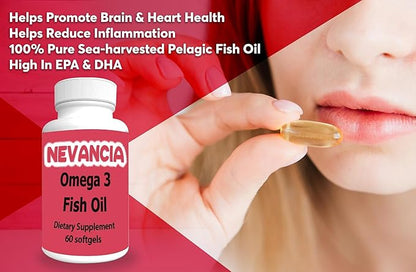 Omega-3 Fish Oil High in DHA & EPA, 1200 mg Omega-3, Ultra Potent, Promotes Heart & Brain Health, Natural Lemon Flavour, 60 Softgels