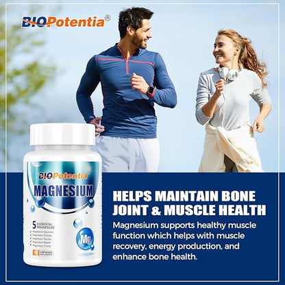 Magnesium Breakthrough Supplement - Has 5 Forms of Magnesium: Glycinate, Orotate,Taurate,Malate, Citrate- Support Sleep, Heart Health, Muscles, and Metabolism (90 Capsules (Pack of 1))