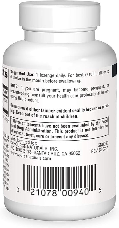 Source Naturals Coenzymated B-6 25mg P-5 Pyridoxal-5 Phosphate Fast-Acting, Quick Dissolve Sublingual Vitamin Supports Amino Acid Metabolism - 30 Lozenges