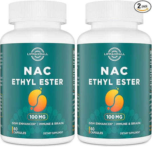 N-Acetyl Cysteine Ethyl Ester 100mg-More Absorption Than 1000mg NAC-with Glycine 600mg-Benefit Glutathione-Good for Immune System & Antioxidant for Adults,NACET(60 Capsules-2 Pack)